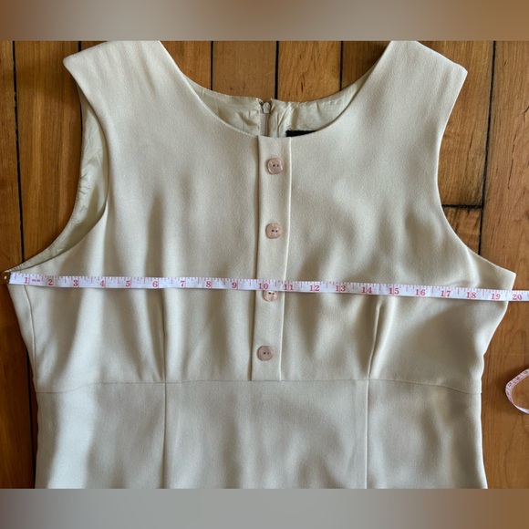 Vintage 90s ivory sheath suiting dress - Picture 2 of 8